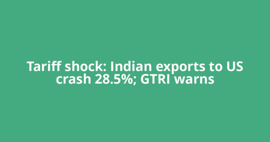 Tariff shock: Indian exports to US crash 28.5%; GTRI warns