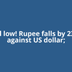 Record low! Rupee falls by 23 paise against US dollar;
