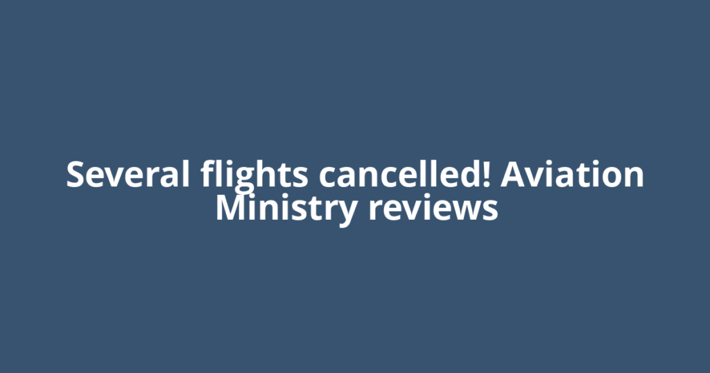 Several flights cancelled! Aviation Ministry reviews