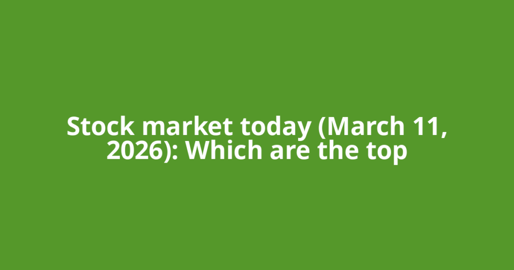 Stock market today (March 11, 2026): Which are the top